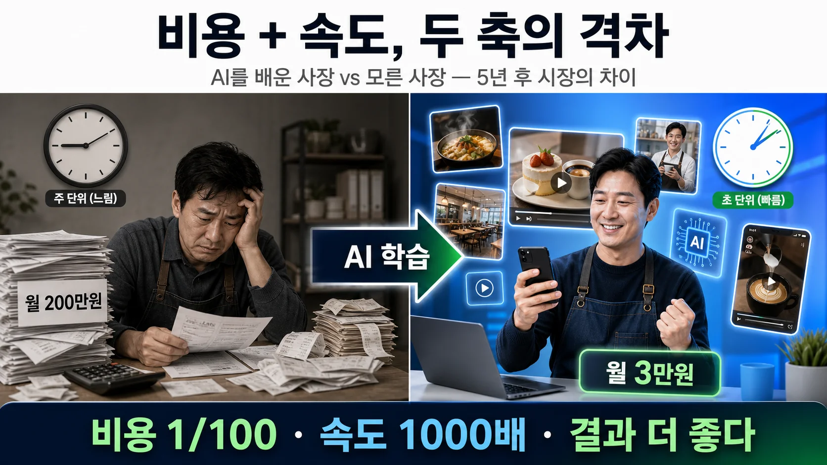 비용+속도 격차